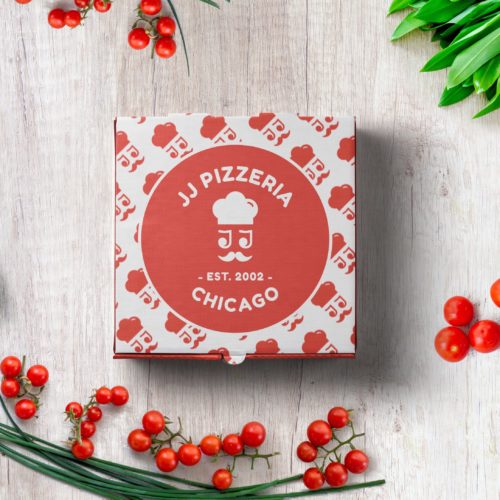 JJ-Pizzeria-Logo-Pizzaverpackung-Logo-Muster